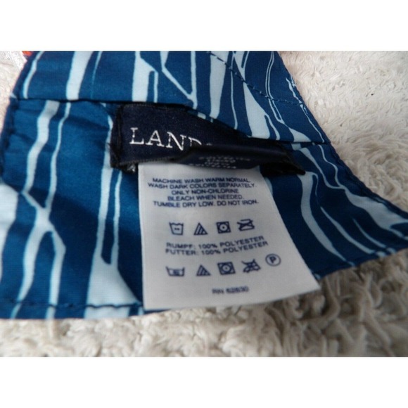 Land's End Men's Blue Geometric Polyester Swim Trunks Board Shorts Size L 36-38 - Picture 4 of 8